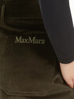 Cropped velvet trousers