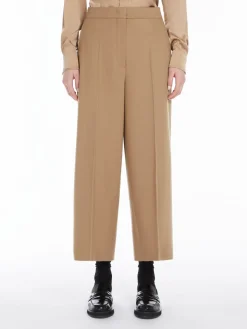 Cropped wool trousers
