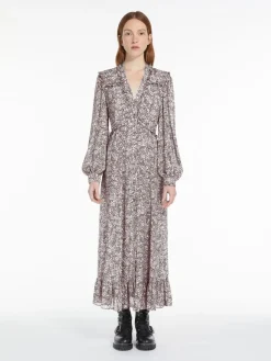 Crêpe de Chine printed dress