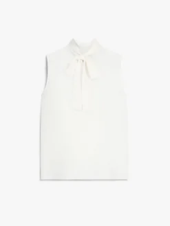 Crêpe de Chine top with bow
