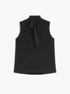 Crêpe de Chine top with bow