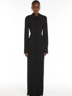 Crêpe jersey shirt dress