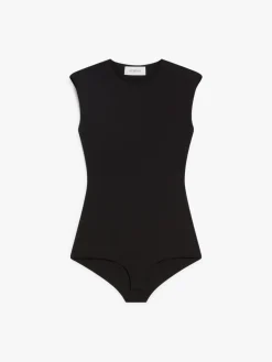 Denier-knit jersey bodysuit