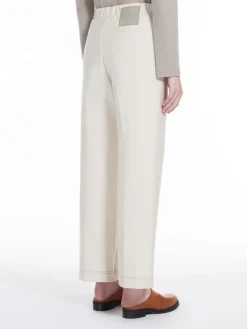 Denim-effect jersey trousers