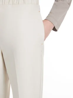 Denim-effect jersey trousers