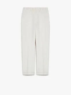 Denim-effect jersey trousers