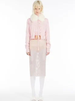 Detachable-collar cardigan