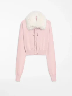 Detachable-collar cardigan