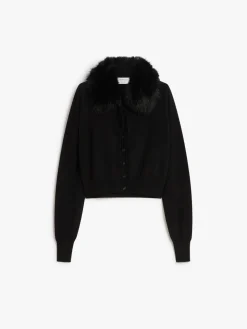 Detachable-collar cardigan