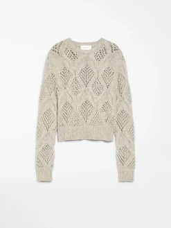 Diamond-knit crew-neck sweater