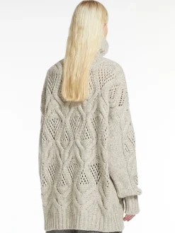 Diamond-knit maxi sweater