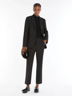 Double viscose canvas trousers