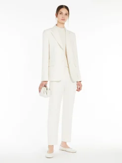 Double viscose canvas trousers