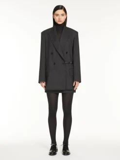 Double-breasted blazer in wool gabardine