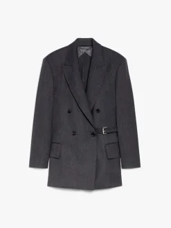 Double-breasted blazer in wool gabardine