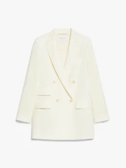 Double-breasted blazer in wool canvas