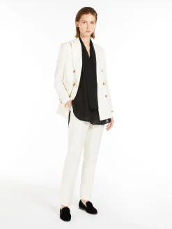 Double-breasted blazer in granité wool