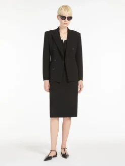 Double-breasted cady blazer