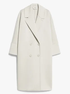 Double-breasted coat in scuba jersey