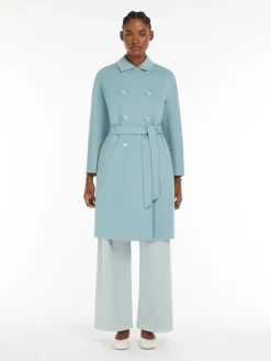 Double-breasted double-faced wool coat