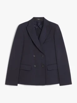 Double-breasted jacquard jersey blazer