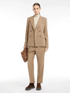 Double-breasted jacquard jersey blazer