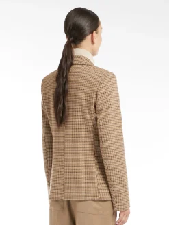 Double-breasted jacquard jersey blazer