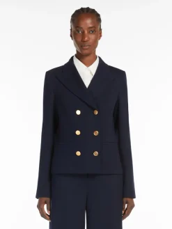 Double-breasted jersey blazer