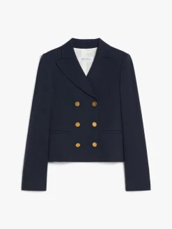 Double-breasted jersey blazer