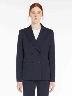 Double-breasted jersey blazer