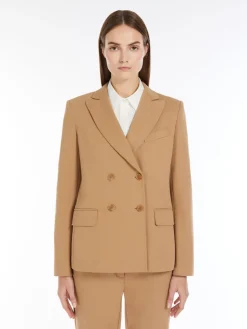 Double-breasted jersey blazer