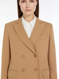 Double-breasted jersey blazer