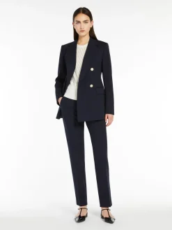 Double-breasted jersey blazer