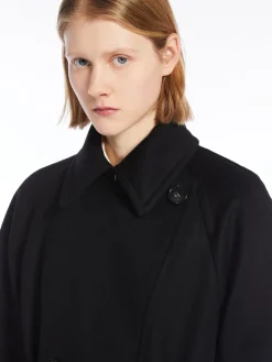 Double-breasted pure wool coat