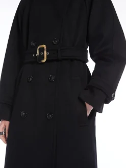 Double-breasted pure wool coat