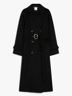 Double-breasted pure wool coat