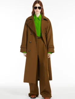 Double-breasted pure wool coat