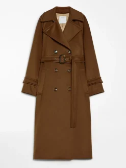 Double-breasted pure wool coat