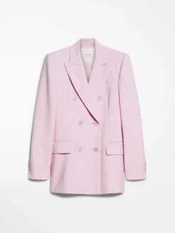 Double-breasted stretch wool blazer