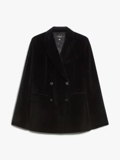 Double-breasted velvet blazer