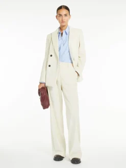 Double-breasted velvet blazer