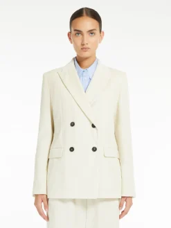 Double-breasted velvet blazer