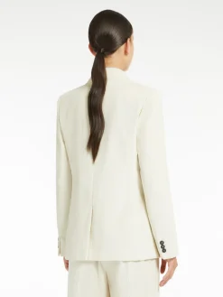 Double-breasted velvet blazer