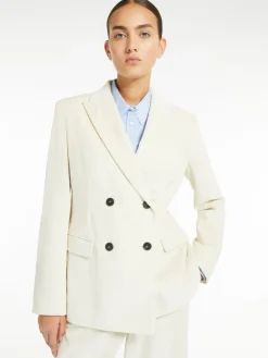Double-breasted velvet blazer