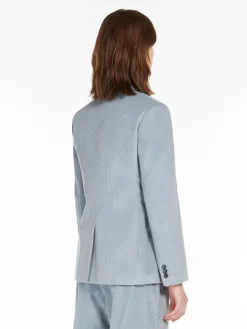 Double-breasted velvet blazer