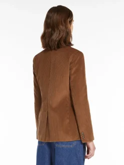 Double-breasted velvet blazer