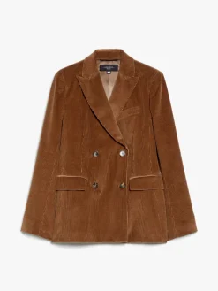 Double-breasted velvet blazer