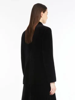 Double-breasted velvet jacket