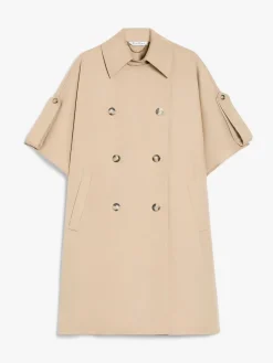 Double-breasted water-repellent cotton cape