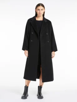 Double-breasted wool and alpaca coat